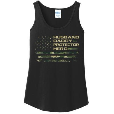 Husband Daddy Protector Hero Fathers Day Ladies Essential Tank