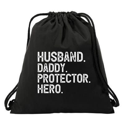 Husband Daddy Protector Hero Cool Gift Drawstring Bag