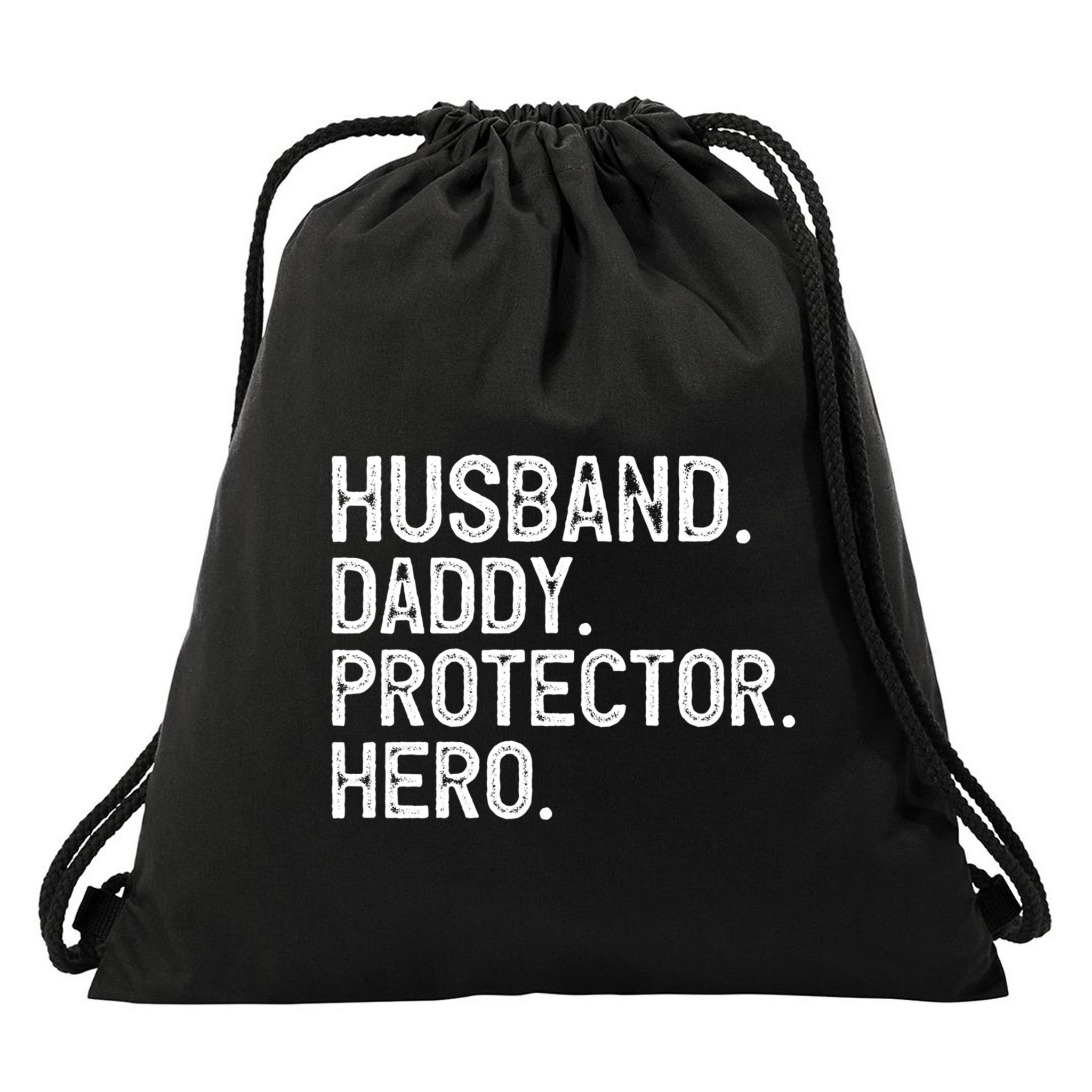 Husband Daddy Protector Hero Cool Gift Drawstring Bag