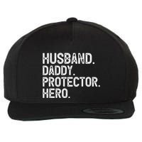 Husband Daddy Protector Hero Cool Gift Wool Snapback Cap