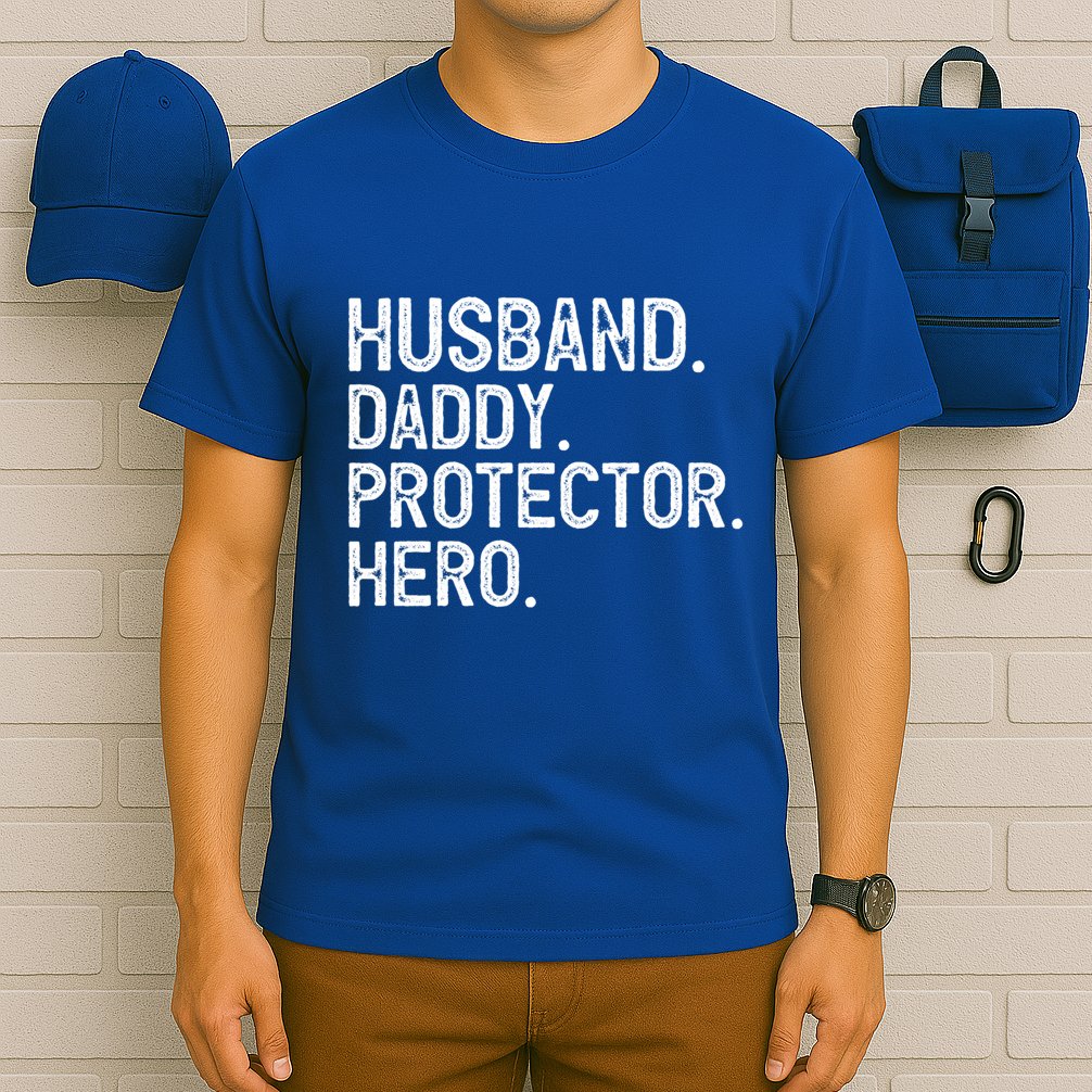 Husband Daddy Protector Hero Cool Gift T-Shirt