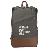Husband Daddy Protector Hero Cool Gift Cotton Canvas Backpack