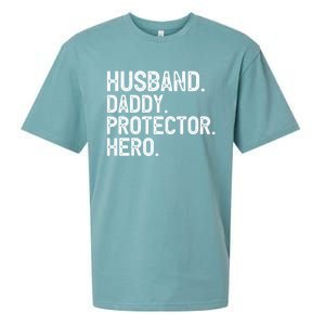 Husband Daddy Protector Hero Cool Gift Sueded Cloud Jersey T-Shirt