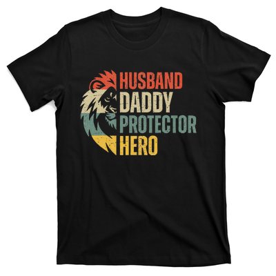 Husband Daddy Protector Hero Retro Father's Day T-Shirt