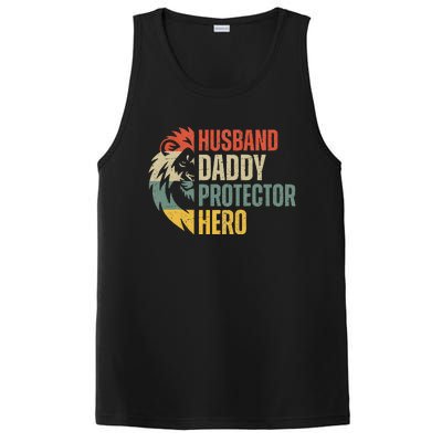 Husband Daddy Protector Hero Retro Father's Day PosiCharge Competitor Tank