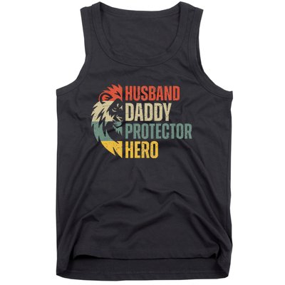 Husband Daddy Protector Hero Retro Father's Day Tank Top