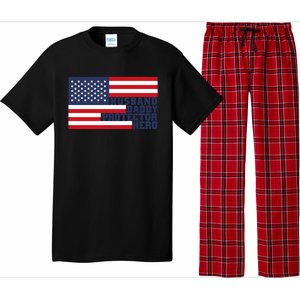 Husband Daddy Protector Hero Flag Patriotic Dad Cute Gift Pajama Set