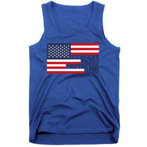 Husband Daddy Protector Hero Flag Patriotic Dad Cute Gift Tank Top