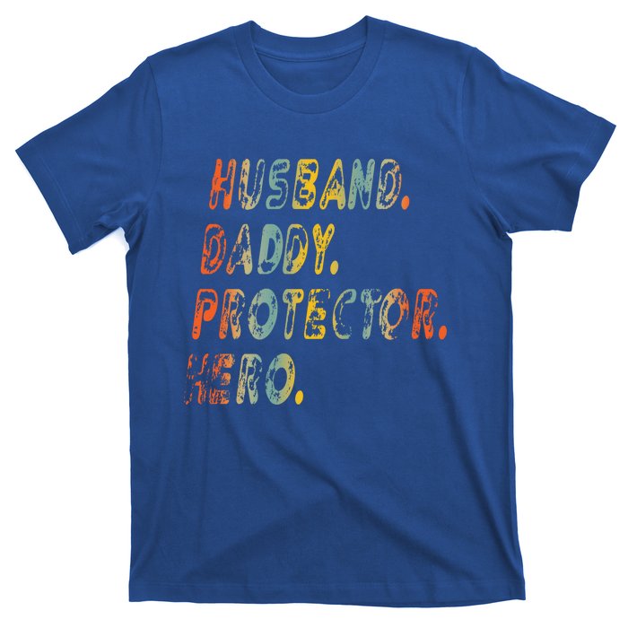 Husband Daddy Protector Hero Vintage Design Funny Gift T-Shirt