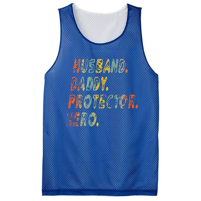 Husband Daddy Protector Hero Vintage Design Funny Gift Mesh Reversible Basketball Jersey Tank