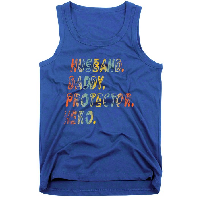 Husband Daddy Protector Hero Vintage Design Funny Gift Tank Top