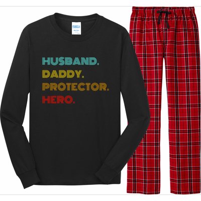 Husband Daddy Protector Hero Gift Long Sleeve Pajama Set