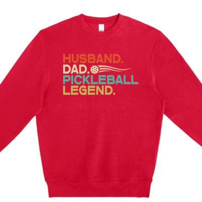 Husband Dad Pickleball Legend Father's Day Premium Crewneck Sweatshirt