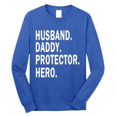 Husband Daddy Protector Hero Cool Father Dad Gift Long Sleeve Shirt