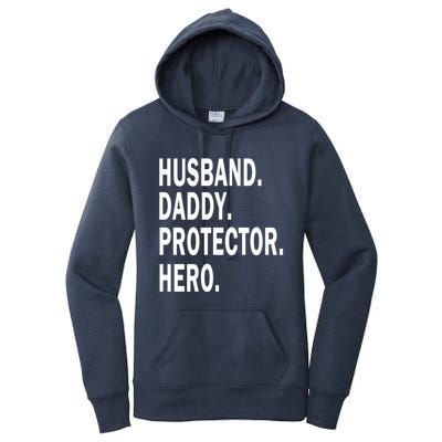 Husband Daddy Protector Hero Cool Father Dad Gift Women's Pullover Hoodie