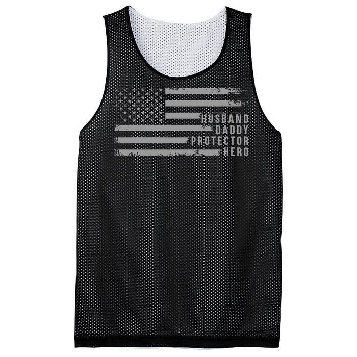 Husband Daddy Protector Hero Fathers Day Mesh Reversible Basketball Jersey Tank