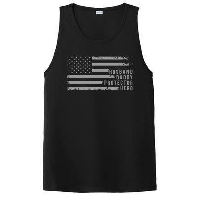 Husband Daddy Protector Hero Fathers Day PosiCharge Competitor Tank