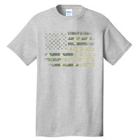 Husband Daddy Protector Hero Fathers Day Camo American Flag Tall T-Shirt