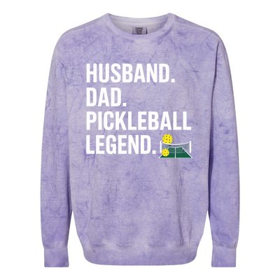 Husband Dad Pickleball Legend Funny FatherS Day Gift Colorblast Crewneck Sweatshirt