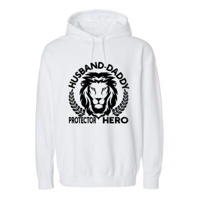 Husband Daddy Protector Hero Meaningful Gift Garment-Dyed Fleece Hoodie