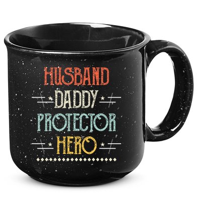 Husband Daddy Protector Hero Best Dad Fathers Day Gift 15oz Campfire Ceramic Mug
