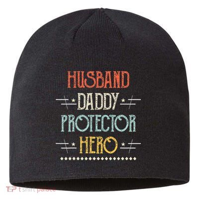 Husband Daddy Protector Hero Best Dad Fathers Day Gift Sustainable Beanie