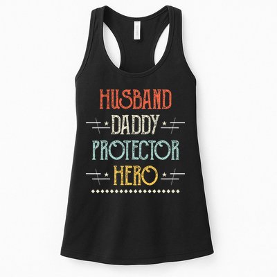 Husband Daddy Protector Hero Best Dad Fathers Day Gift Womens Tank Top