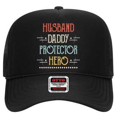 Husband Daddy Protector Hero Best Dad Fathers Day Gift Trucker Hat