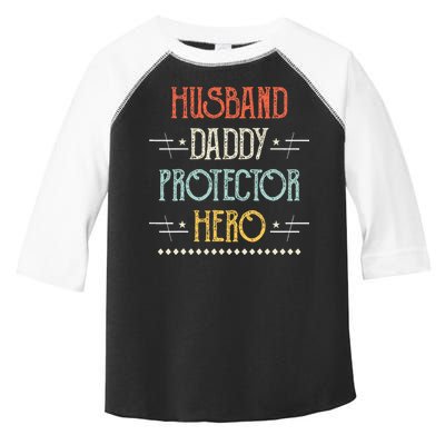 Husband Daddy Protector Hero Best Dad Fathers Day Gift Toddler Fine Jersey T-Shirt