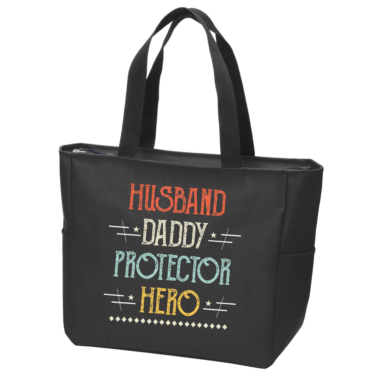 Husband Daddy Protector Hero Best Dad Fathers Day Gift Zip Tote Bag
