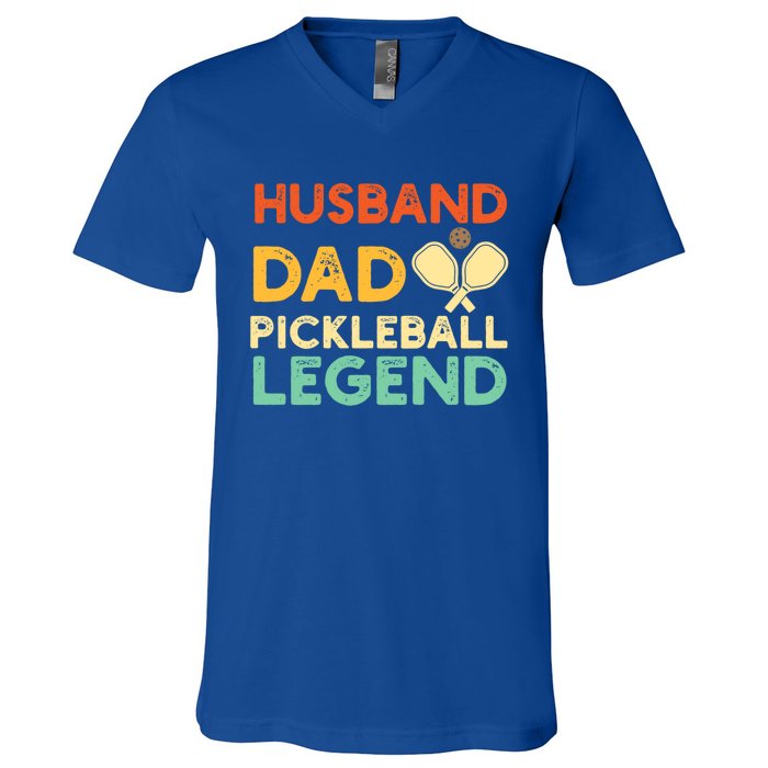 Husband Dad Pickleball Legend Gift FatherS Day Pickleball Gift V-Neck T-Shirt