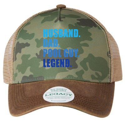 Husband Dad Pool Guy Legend Funny Men Legacy Tie Dye Trucker Hat