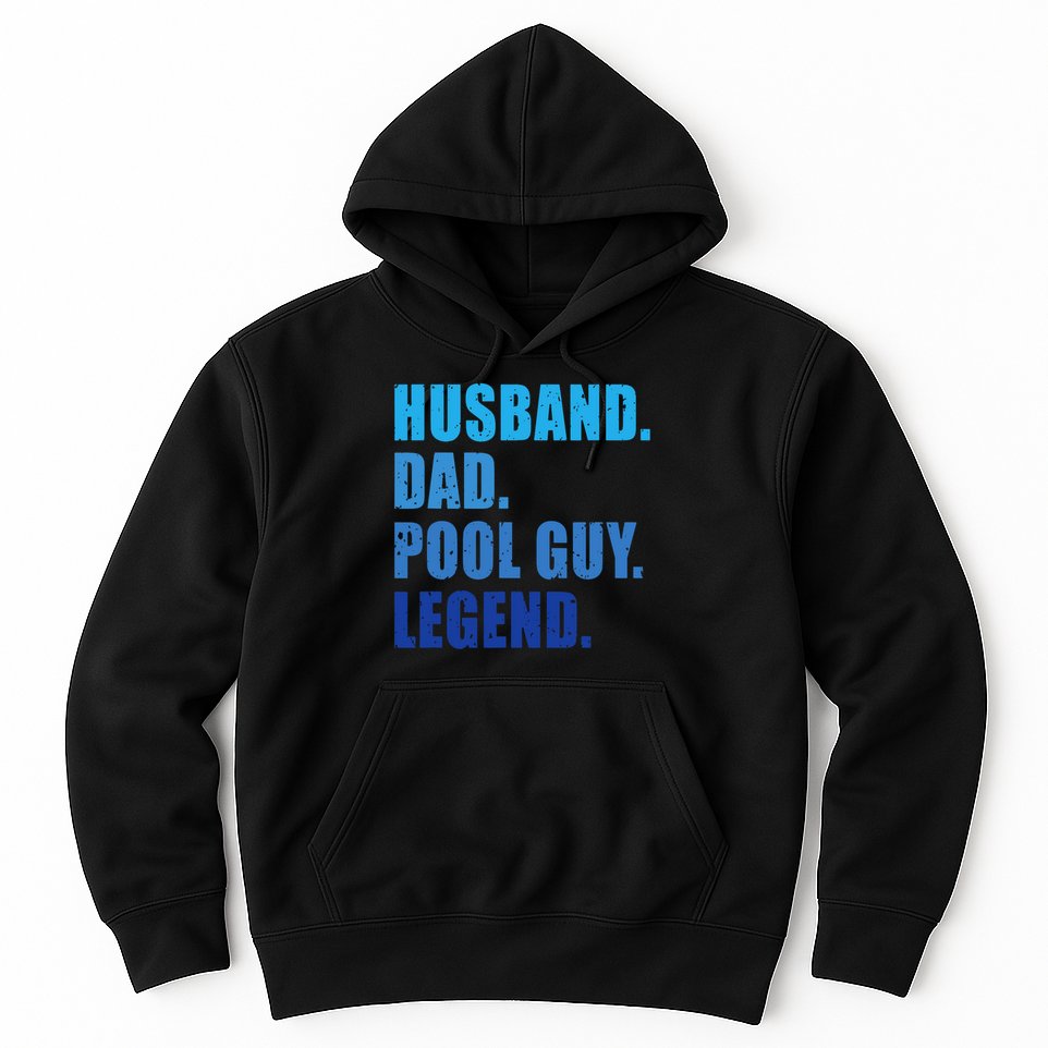 Husband Dad Pool Guy Legend Funny Men Hoodie