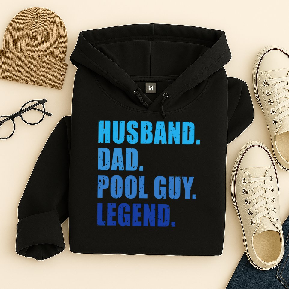 Husband Dad Pool Guy Legend Funny Men Hoodie