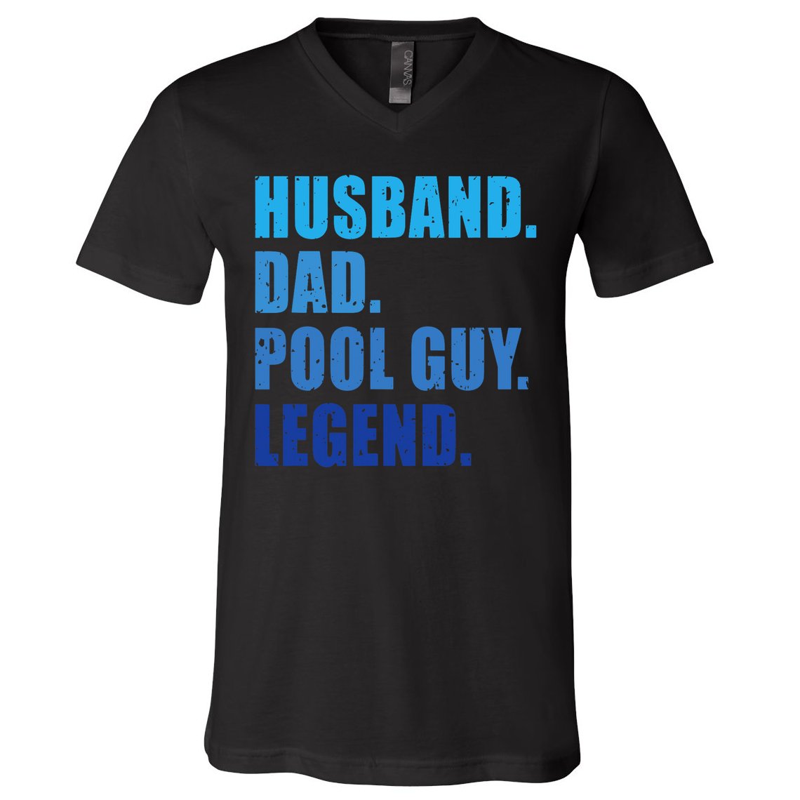 Husband Dad Pool Guy Legend Funny Men V-Neck T-Shirt