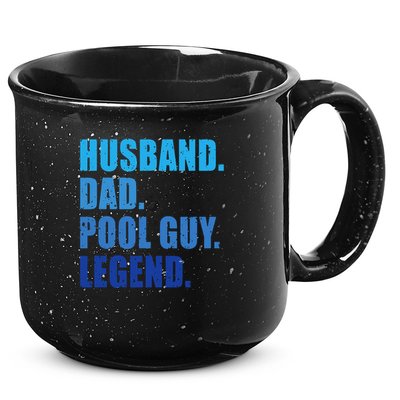 Husband Dad Pool Guy Legend Funny Men 15oz Campfire Ceramic Mug
