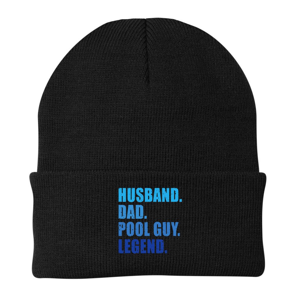 Husband Dad Pool Guy Legend Funny Men Beanie