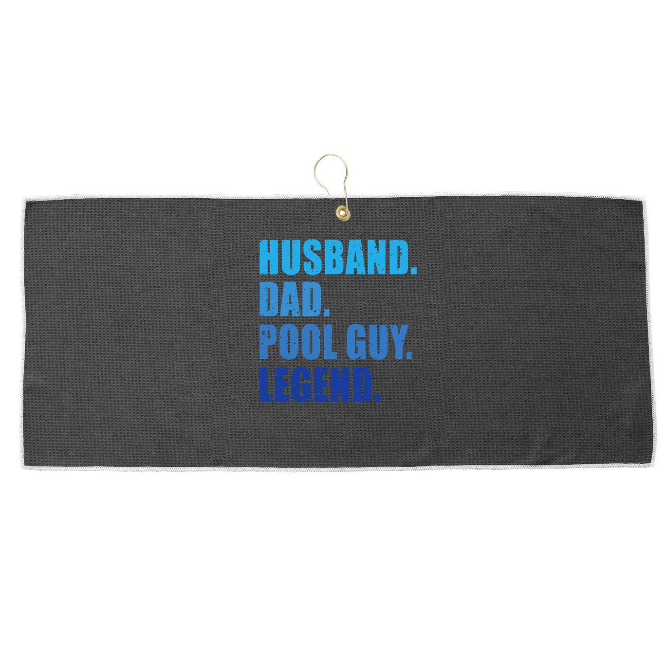 Husband Dad Pool Guy Legend Funny Men Large Microfiber Waffle Golf Towel