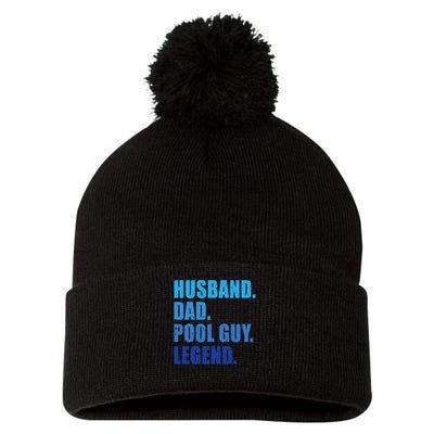 Husband Dad Pool Guy Legend Funny Men Pom Pom 12in Knit Beanie