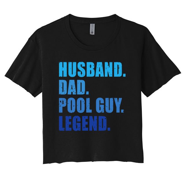 Husband Dad Pool Guy Legend Funny Men Crop Top
