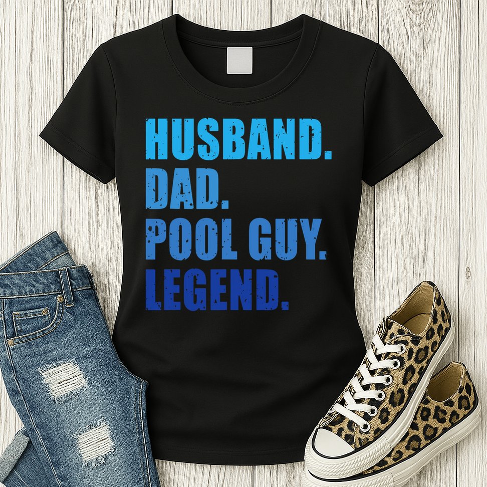 Husband Dad Pool Guy Legend Funny Men Womens T-Shirt