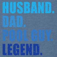 Husband Dad Pool Guy Legend Funny Men Garment-Dyed Sweatshirt