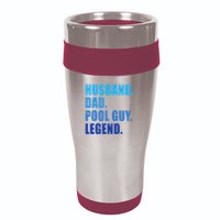 Husband Dad Pool Guy Legend Funny Men 16oz Travel Tumbler