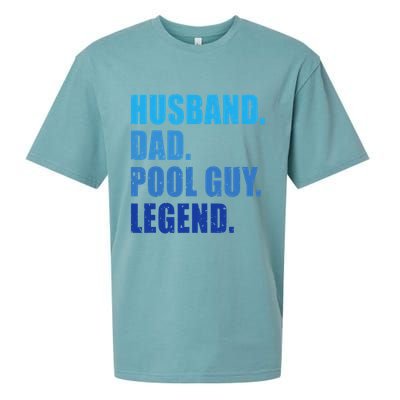 Husband Dad Pool Guy Legend Funny Men Sueded Cloud Jersey T-Shirt