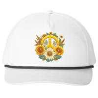 Hippie Daisy Peace Sign Retro Flower Sunflower Lovers Snapback Five-Panel Rope Hat