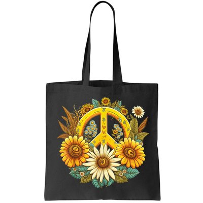 Hippie Daisy Peace Sign Retro Flower Sunflower Lovers Bag