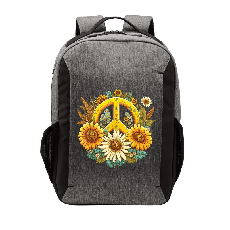 Hippie Daisy Peace Sign Retro Flower Sunflower Lovers Vector Backpack