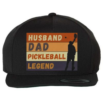 Husband Dad Pickleball Legend Vintage FatherS Day Meaningful Gift Wool Snapback Cap