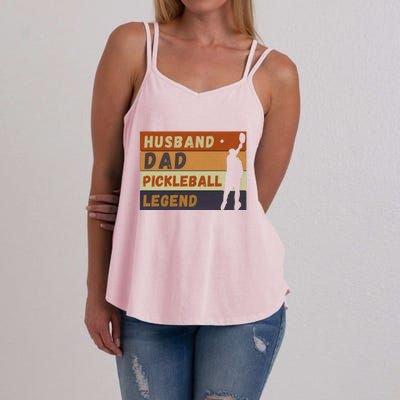 Husband Dad Pickleball Legend Vintage FatherS Day Meaningful Gift Women's Strappy Tank