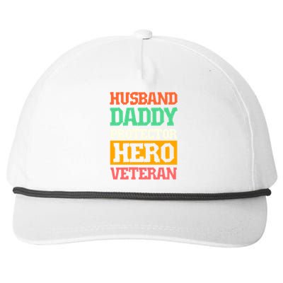 Husband Daddy Protector Hero Veteran Gift Snapback Five-Panel Rope Hat